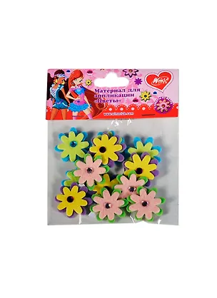 Материал для аппликации Цветы из фетра (MU80294-f/WFD) (12шт) (WINX Club) (упаковка) 2393454