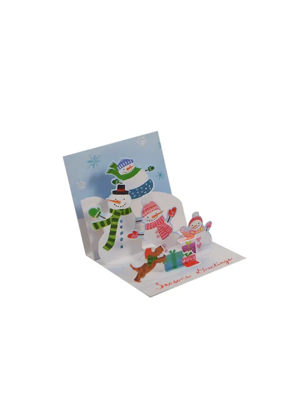 3D открытка Снежная семья (Snowman Family) (мини) (TR231) 2394819 — 1