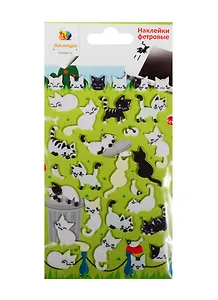 Наклейка декоративная фетровая 1 Кошки 1 (95*185) (Наклей-ка) (упаковка)