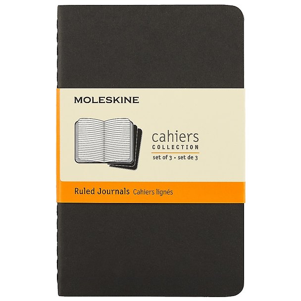 Записная книжка «Cahier Journal Pocket» А6, 32 листа в линейку, черная, 3 штуки, Moleskine 242487 — 1
