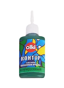 Рельефная акриловая краска "Контур" (Изумрудный), 20 мл