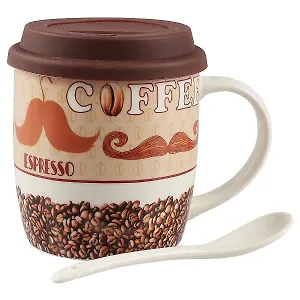 Кружка керамическая Coffee усы-вешалка