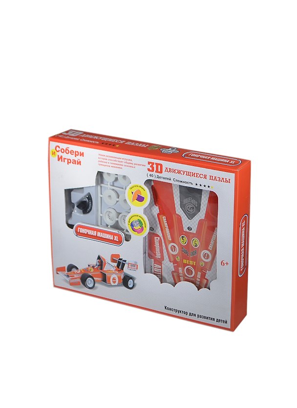Конструктор 3D Action Pazzle Гоночная машина XL красная (D029332) (40 дет.) (6+) (коробка) 2418263 — 1