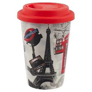 Сувенир Термостакан Лондон, h=14см (с крышкой) d=9см (ПВХ бокс)