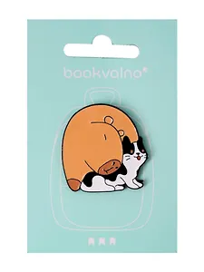 Значок Капибара с котиком (металл) (12-5769-A26)