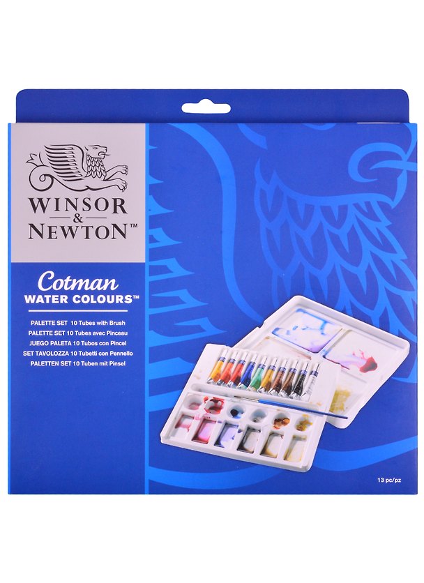 Краски акварельные "Cotman"  10 цв, 8мл, 2 палитры, пласт.кор., Winsor&Newton 261863 — 1
