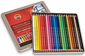 Карандаши, цветные, для художников, Koh-I-Noor, Polycolor "Пейзаж" , 24 цвета, в жестяной коробке"