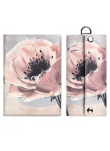 Подарочный набор обложка для паспорта + ключница "Мак"