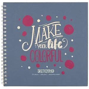 Скетчбук 195*195 20л "Розовый мел", 200г/м2, тв.обложка, фольга, гребень