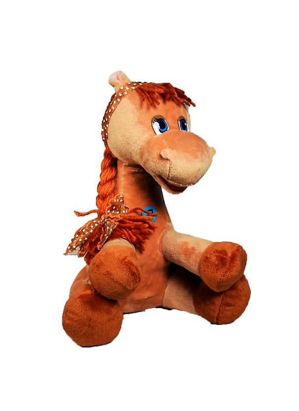 Мягкая игрушка Лошадь с косой коричневая (озвученная) (LF 8761) 2390170 — 1