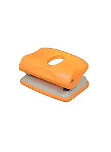 Дырокол 15 листов, оранжевый неоновый, пластик, с линейкой, Proff