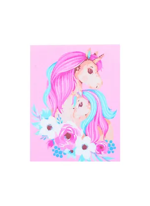 Холст с красками 17х22см по номерам (в коробке) (13цв.) Семья красочных единорогов (Арт. ХК-8115) 2845197