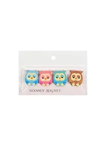 Совы-магниты с магнитной лентой (11024300) (4шт разных цветов) (упаковка)