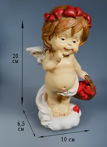Фигурка Ангел с сердечками 20см