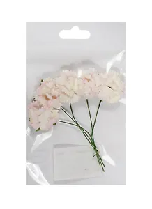 Гвоздики, набор 5шт, d=2,5см, бело-розовые