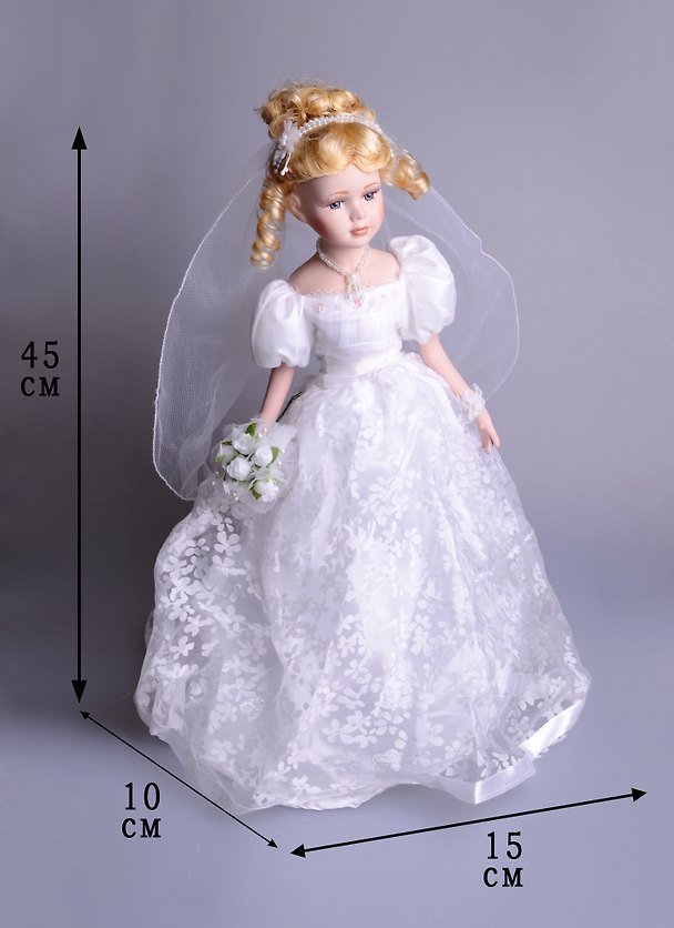 Кукла фарфоровая с мягконабивным туловищем (45см) (485-229) 2577057 — 1