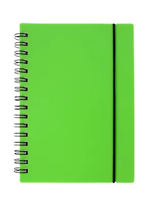 Записная книжка А6 80л кл. "Favorite Color. Neon Green" спираль, пласт.обл., резинка 3091820