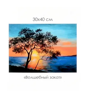 Алмазная мозаика на канве "Волшебный закат" (30*40 см) 3059113