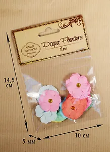 Набор бумажных цветочков, 12шт, микс (S26046406C)