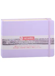 Блокнот для зарисовок 21*15см 80л "Art Creation" 140г/м2, 7БЦ, Фиолетовый пастельный пейзаж, Fabriano 