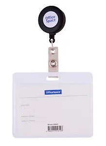 Бейдж 60*90 горизонт., держатель-рулетка