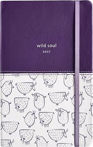Еженедельник дат. 2027г. А5 64л 130*205 "Wild" фиолетовый, иск.кожа, интегр.переплет, 2 ляссе, резинка, скругл.углы