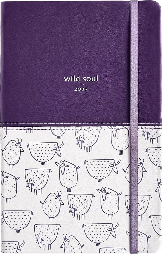 Еженедельник дат. 2027г. А5 64л 130*205 "Wild" фиолетовый, иск.кожа, интегр.переплет, 2 ляссе, резинка, скругл.углы 3172315 — 1