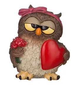 Фигурка Сова с сердцем 9см  (537-247)