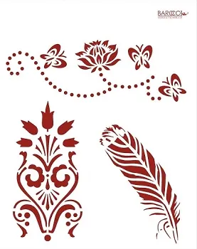 Трафарет пластиковый многоразовый Перо (20х25) (Л-027) 2282512 — 2