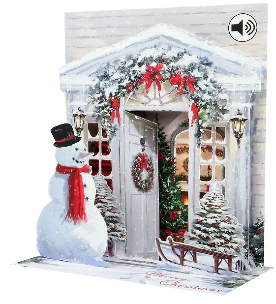3D открытка Новогодняя дверь (Holiday Door) (музыка) (SS042) 2394807 — 1
