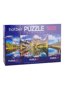 Пазл HATBER Premium 260+500+260 элементов TRIPTYCH 3 картинки в 1 коробке -В тишине гор