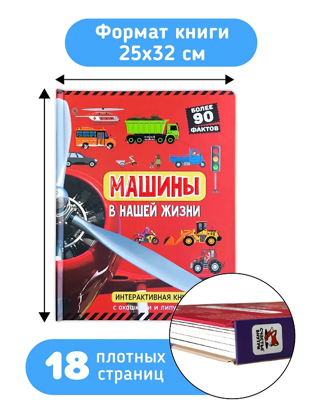 Книга Машины в нашей жизни. Интерактивная книга с окошками и липучками () — 2