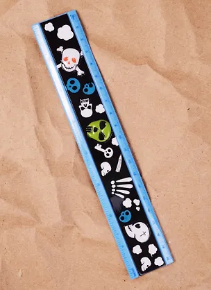 Линейка 20см "Черепа" пластиковая, JJ 242350