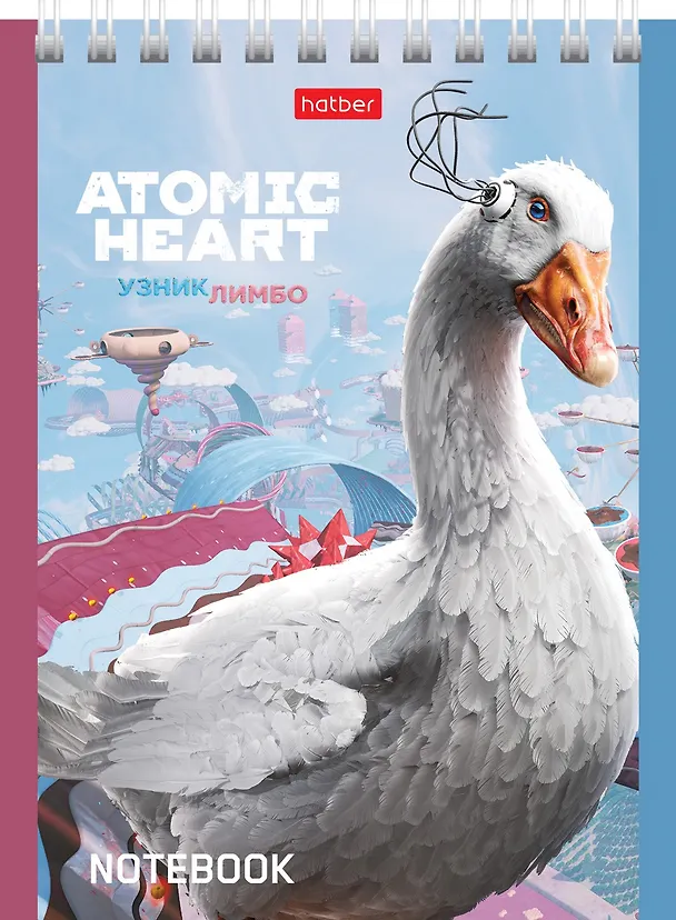 Блокнот А6 40 листов, клетка, "Atomic Heart" гребень, в ассортименте 3037568 — 5