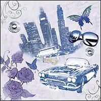 Наб. салф. для декупажа Городской автомобиль (411080/NSM910) (2шт) (упаковка)