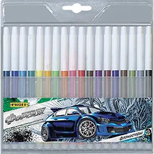 Фломастеры 18цв "Форсаж" невент.колпачок, пл/к, Proff