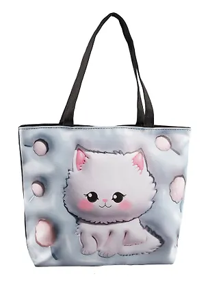 Сумка-шоппер 3D принт Котик Kawaii (41х31х8) (текстиль) (12-21253-SH18) 3021261