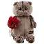 Мягкая игрушка Басик с букетом красных роз (25 см) (Ks25-080) — 2632062 — 1
