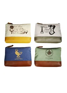 Сумочка на молнии с кожаной вставкой Классические элементы (ткань) (10х14)