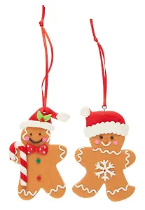 Набор новогодних подвесных украшений Пряничные человечки (2шт) (пластик) (ПВХ бокс) (7х10) (12-07253CR-8)