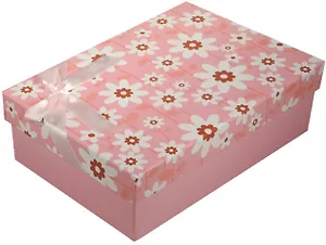 Коробка подарочная "Ромашки" розовая, 20*13*6см
