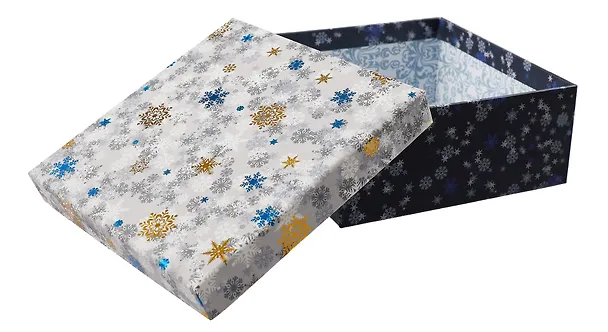Коробка подарочная "Snowflaces" 15,5*15,5*6,5см, Новый год, картон 2982027 — 4