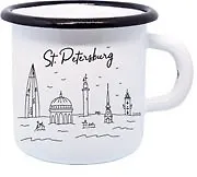 Кружка металлическая эмалированная СПб. Потоп