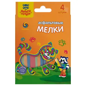 Мелки цветные 04цв асфальтные "Радужные", к/к, подвес, Мульти-Пульти