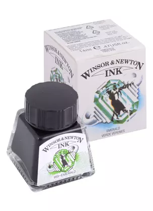 Тушь художественная Winsor&Newton, 14 мл, изумрудная — 261822 — 1