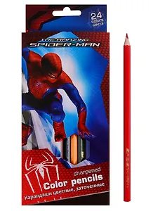 Карандаши цветные Disney, Spiderman, 24 цвета