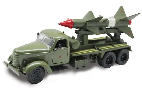 Игрушка, Машина инерционная, металлическая, Ракетный комплекс 1/36 (открывающиеся двери, свет, звук) 323579 — 1