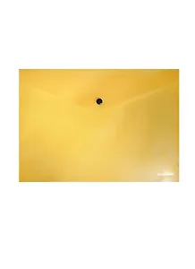 Папка-конверт А4 "Neon" на кнопке, пластик, желтая, Erich Krause