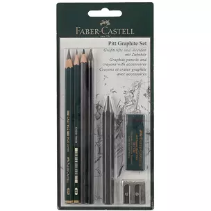 Набор Faber-Castell Пастельные карандаши и мелки PITT®и PITT Monochrome 7 предметов, в блистере — 335320 — 1