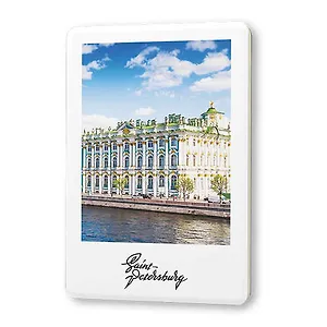 Сувенир, Магнит Эрмитаж и Нева 5,6*8,3см, картон